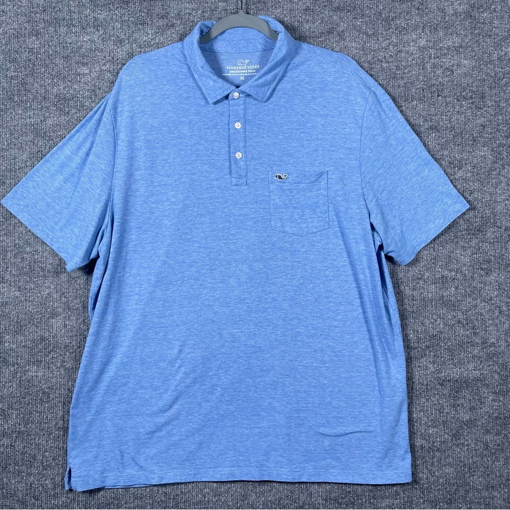 Vineyard Vines Men XL Blue Edgartown Polo Short Sleeve Preppy Golf Stretch Shirt
